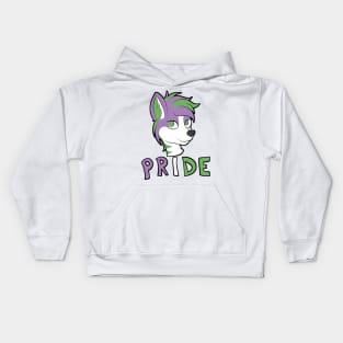 Genderqueer Pride - Furry Mascot Kids Hoodie